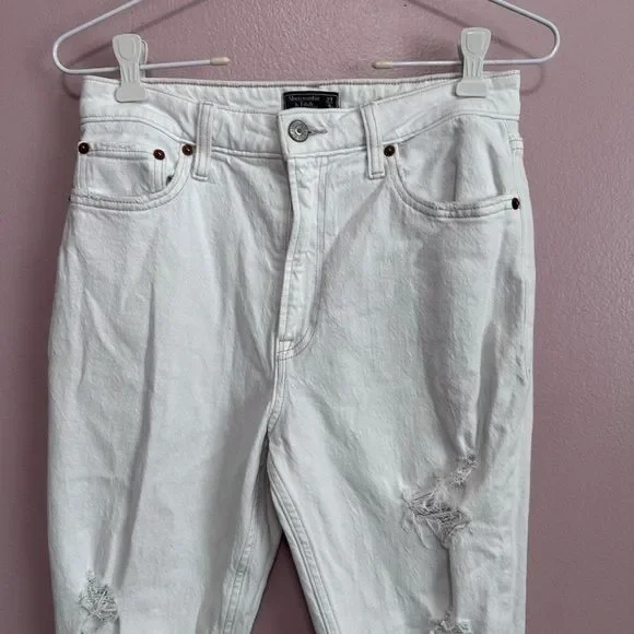 Abercrombie & Fitch Simone high rise slim white jeans 4 - Picture 5 of 7